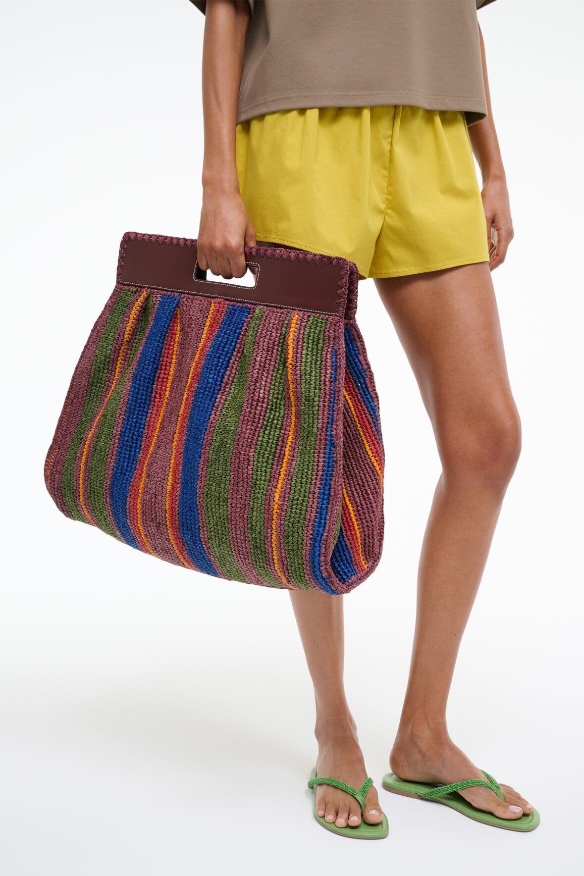 RUE TOTE BAG | JUNGLE STRIPE RAFFIA Product Image