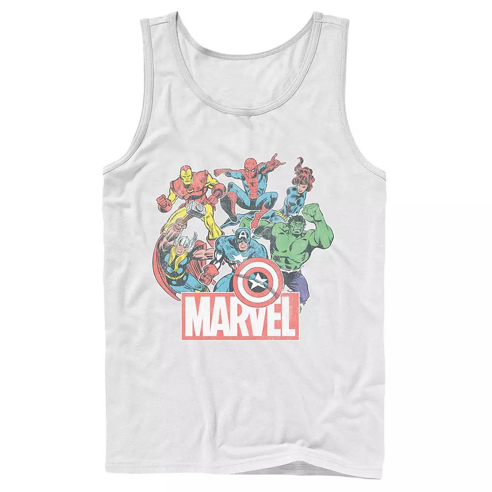 Men's Marvel Avengers Team Retro Comic Vintage Tank Top,  Product Image