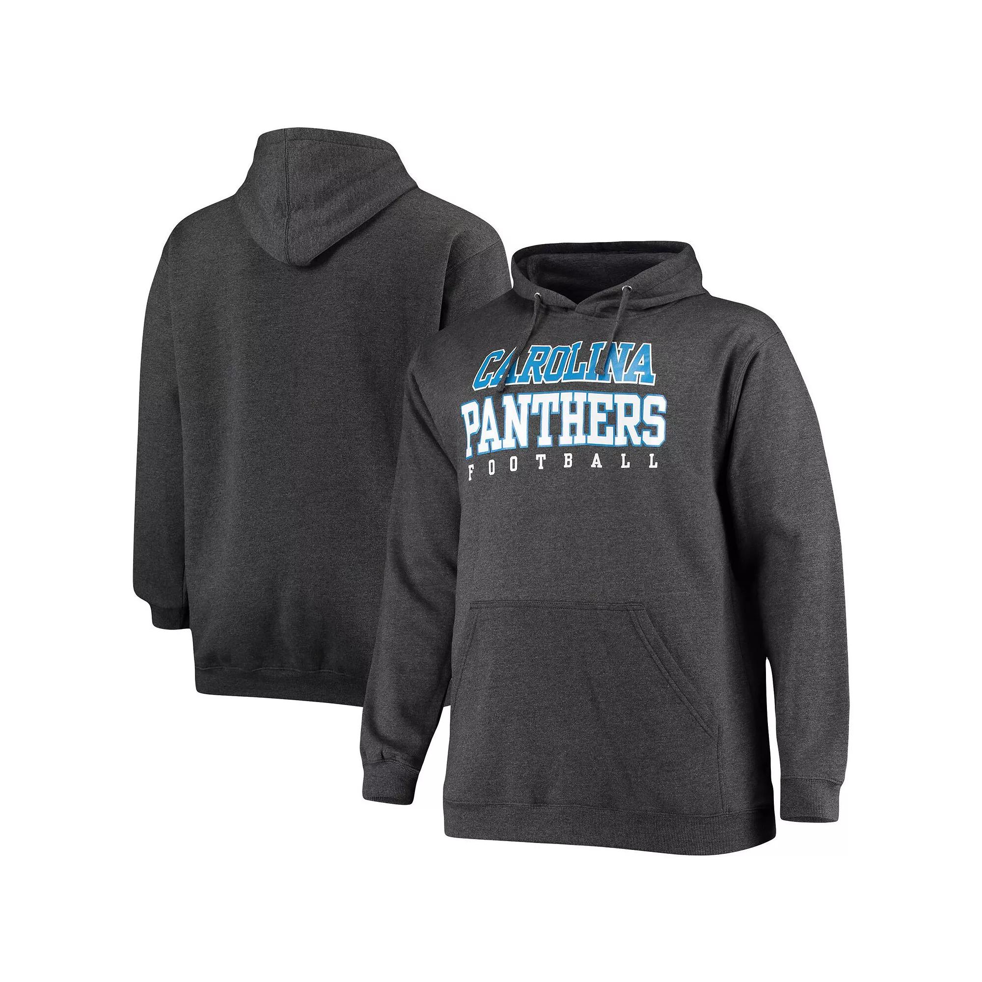 Men's Fanatics Branded Heathered Charcoal Carolina Panthers Big & Tall Practice Pullover Hoodie, Size: 2XLT Product Image