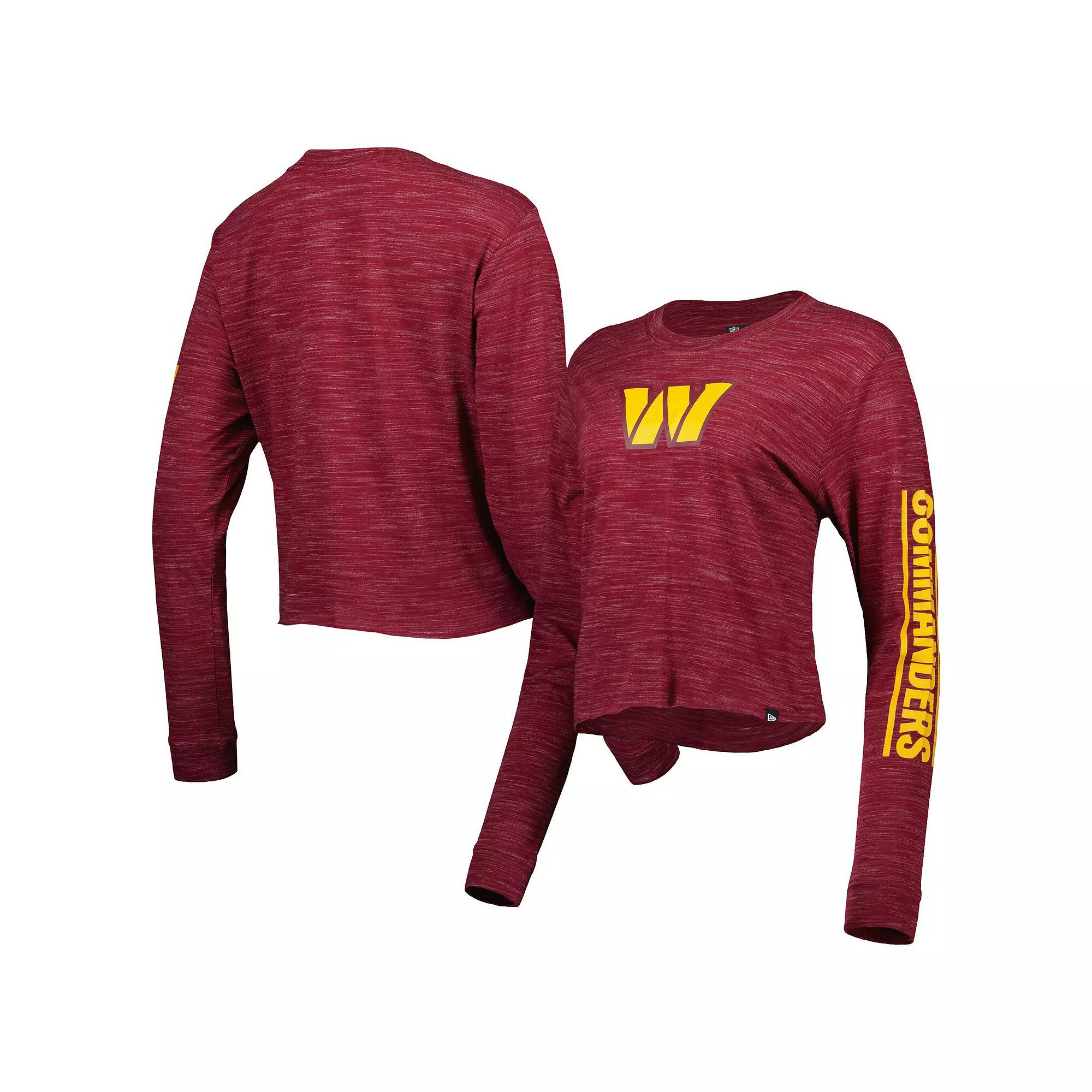 Women's New Era Burgundy Washington Commanders Crop Long Sleeve T-Shirt,  Product Image