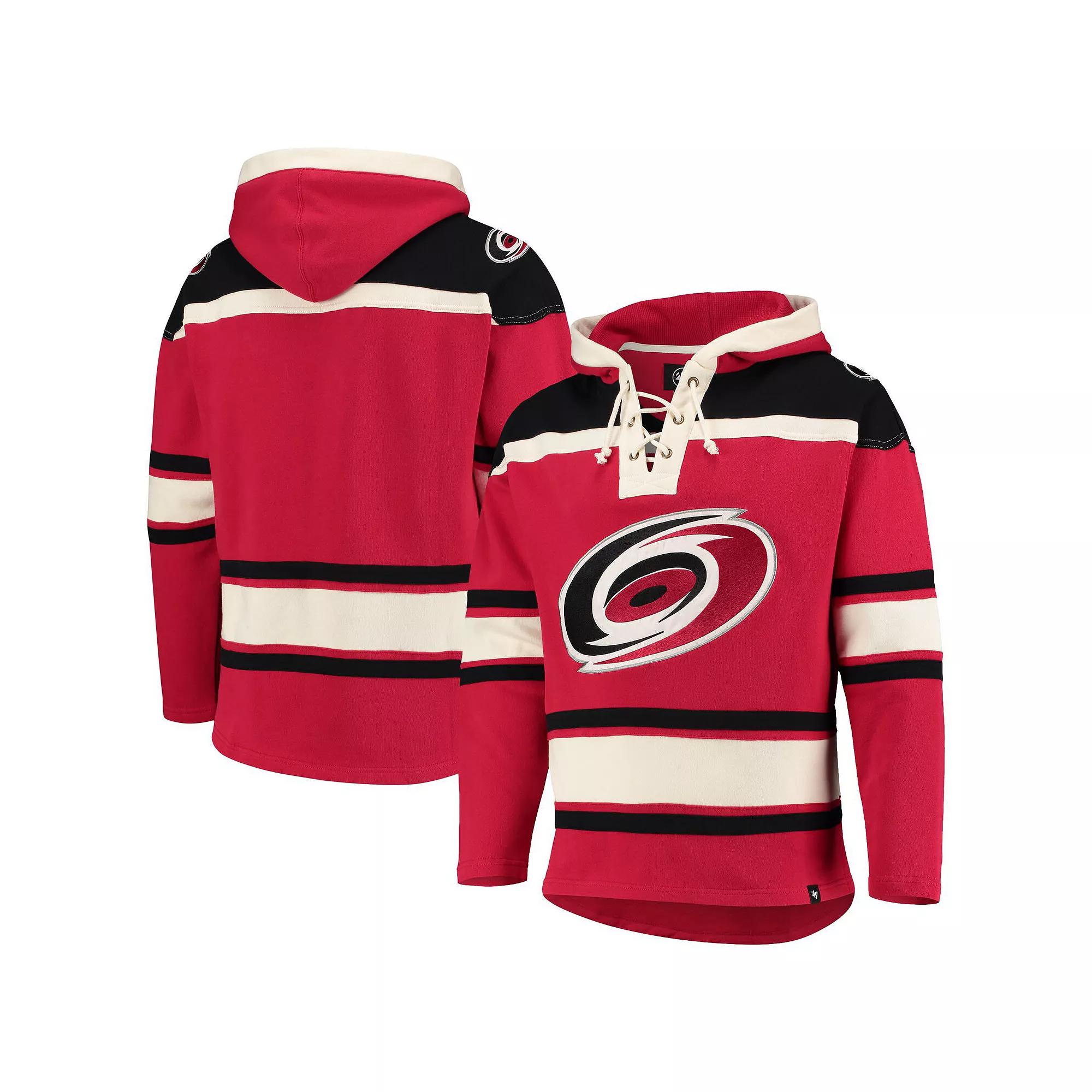 Men's '47 Red Carolina Hurricanes Superior Lacer Pullover Hoodie,  Product Image
