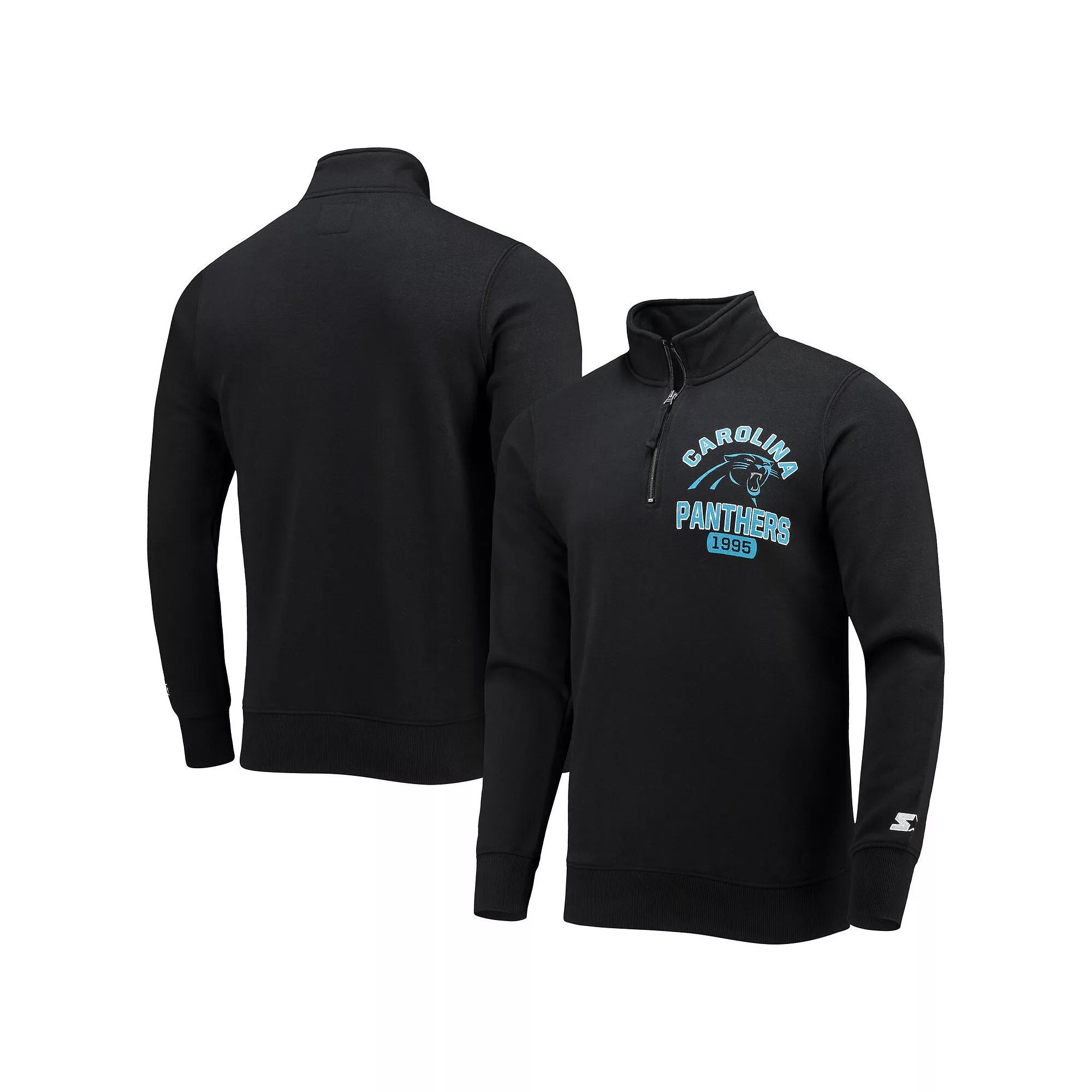 Men's Starter Black Carolina Panthers Heisman Quarter-Zip Jacket,  Product Image