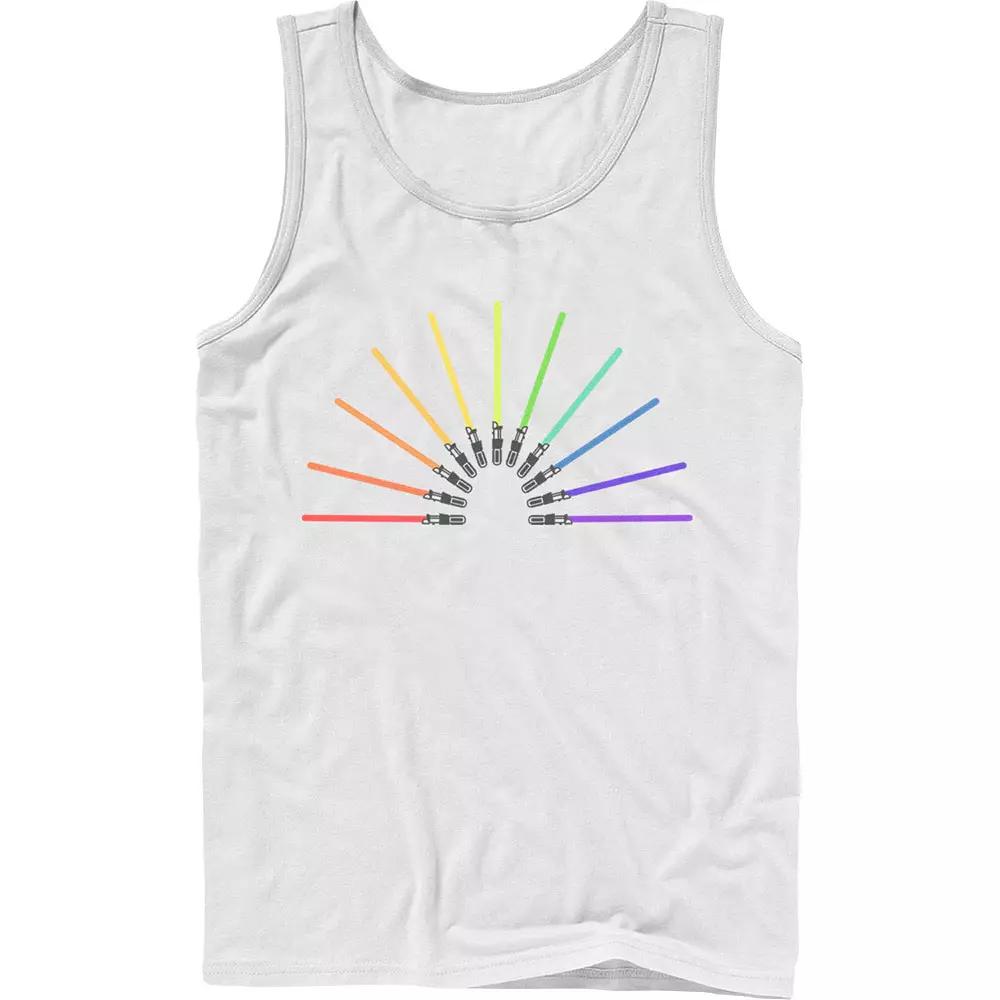Men's Star Wars Pride Rainbow Lightsabers Tank Top,  Product Image