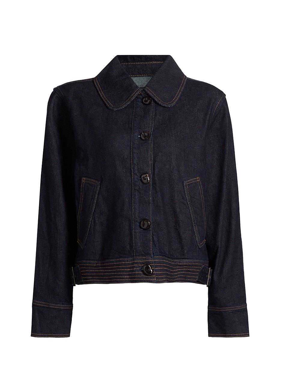 Womens Figueroa Topstitched Denim Jacket Product Image