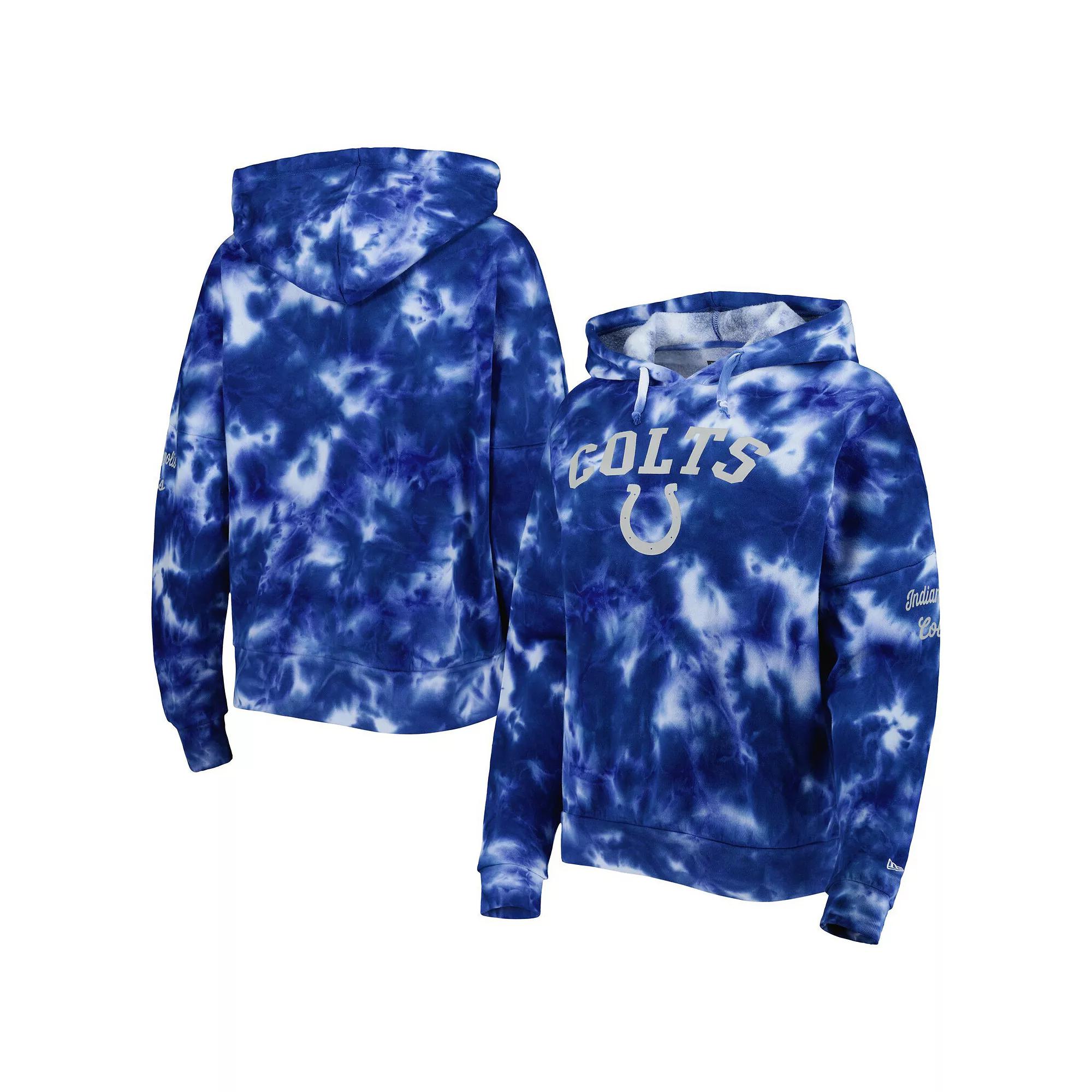 Women's New Era Royal Indianapolis Colts Cloud Dye Fleece Pullover Hoodie,  Product Image
