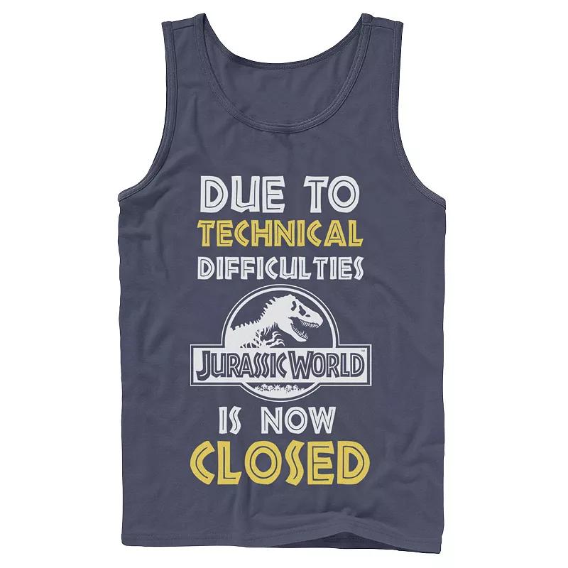 Men's Jurassic World Technical Difficulties Sign Tank Top,  Product Image