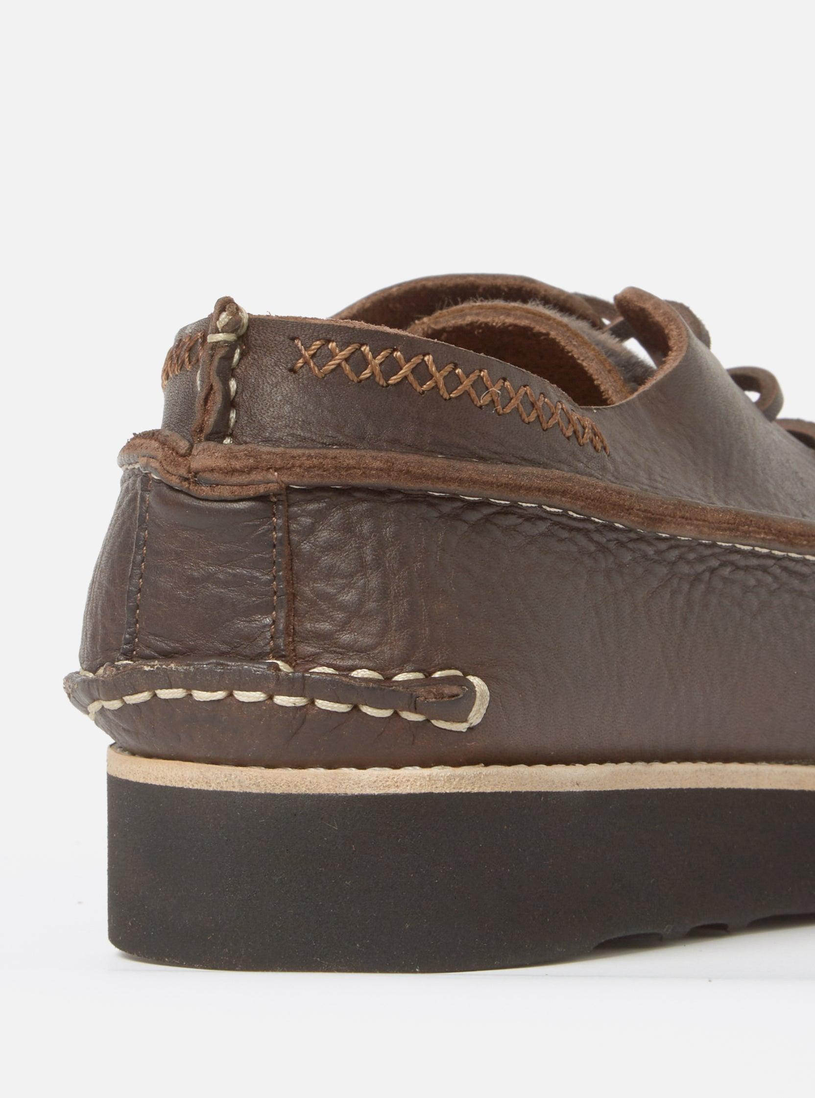 Yogi x Universal Works Finn in Dark Brown/Leopard Tumbled/Fur Leather Product Image