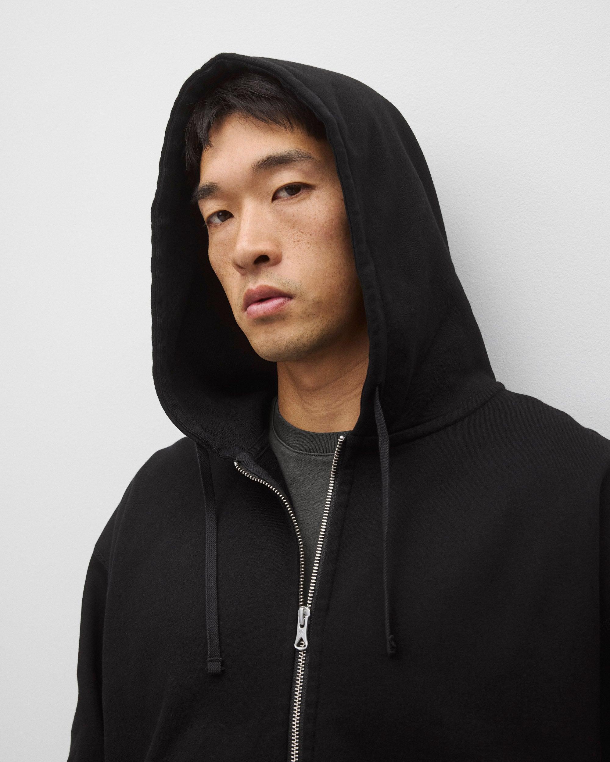 Midweight Terry Relaxed Zip Hoodie Male Product Image