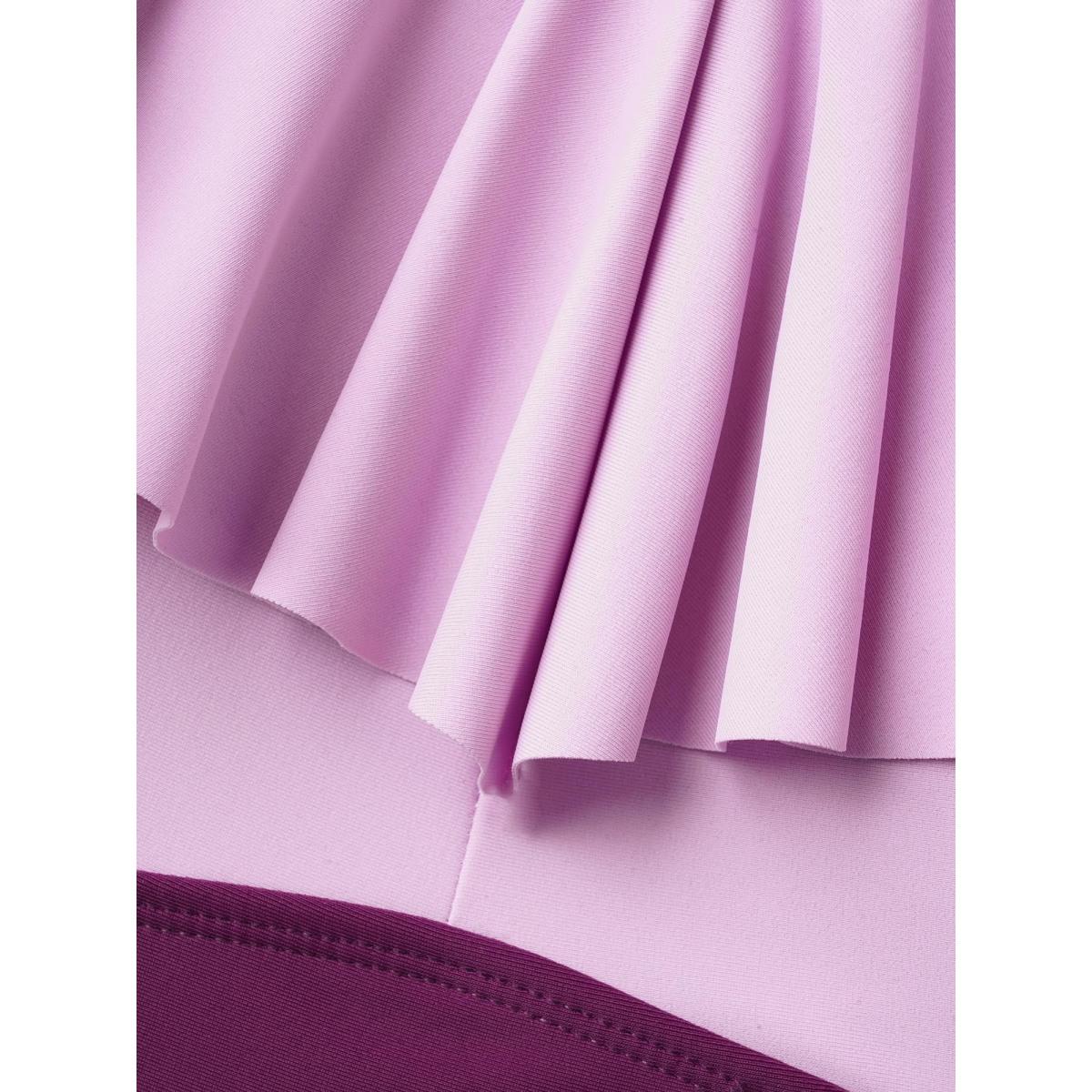 Plus Size Cold-Shoulder Ruffled One-Piece Swimsuit Women's Swimwear Lilac Beach Gathered Curve Bathing Suits High stretch One Pieces BloomChic 28/5X Product Image