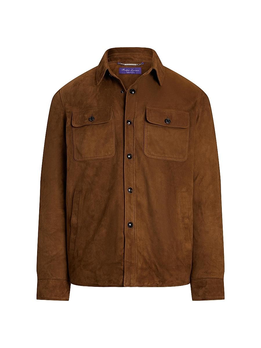Mens Suede Down Shirt Jacket Product Image