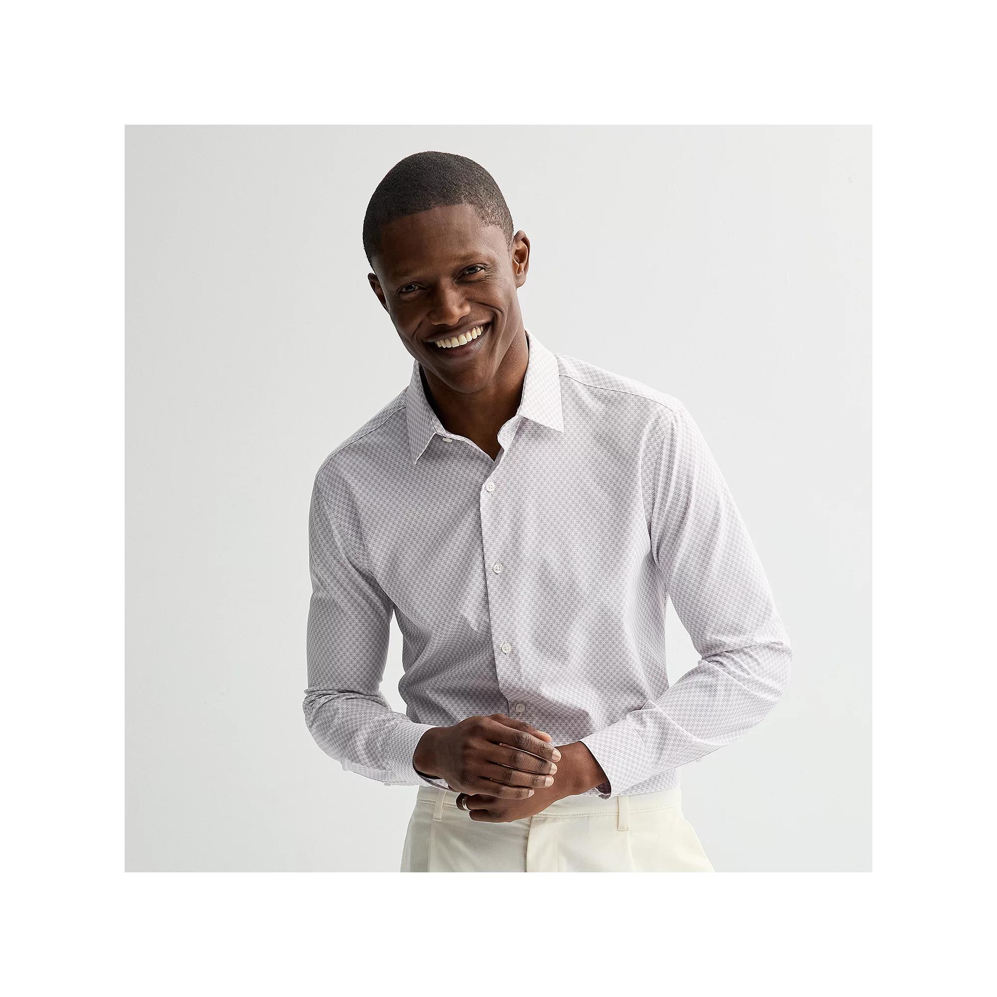 Men's Apt. 9® Performance Slim-Fit Wrinkle Resistant Dress Shirt, Size: 2XL-34/35, Purple Geo Product Image