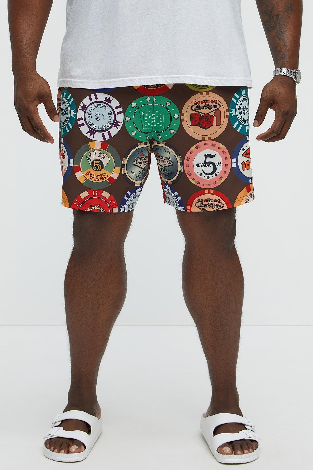 Lucky Hand Swim Mid Trunk - Multi Color Male Product Image