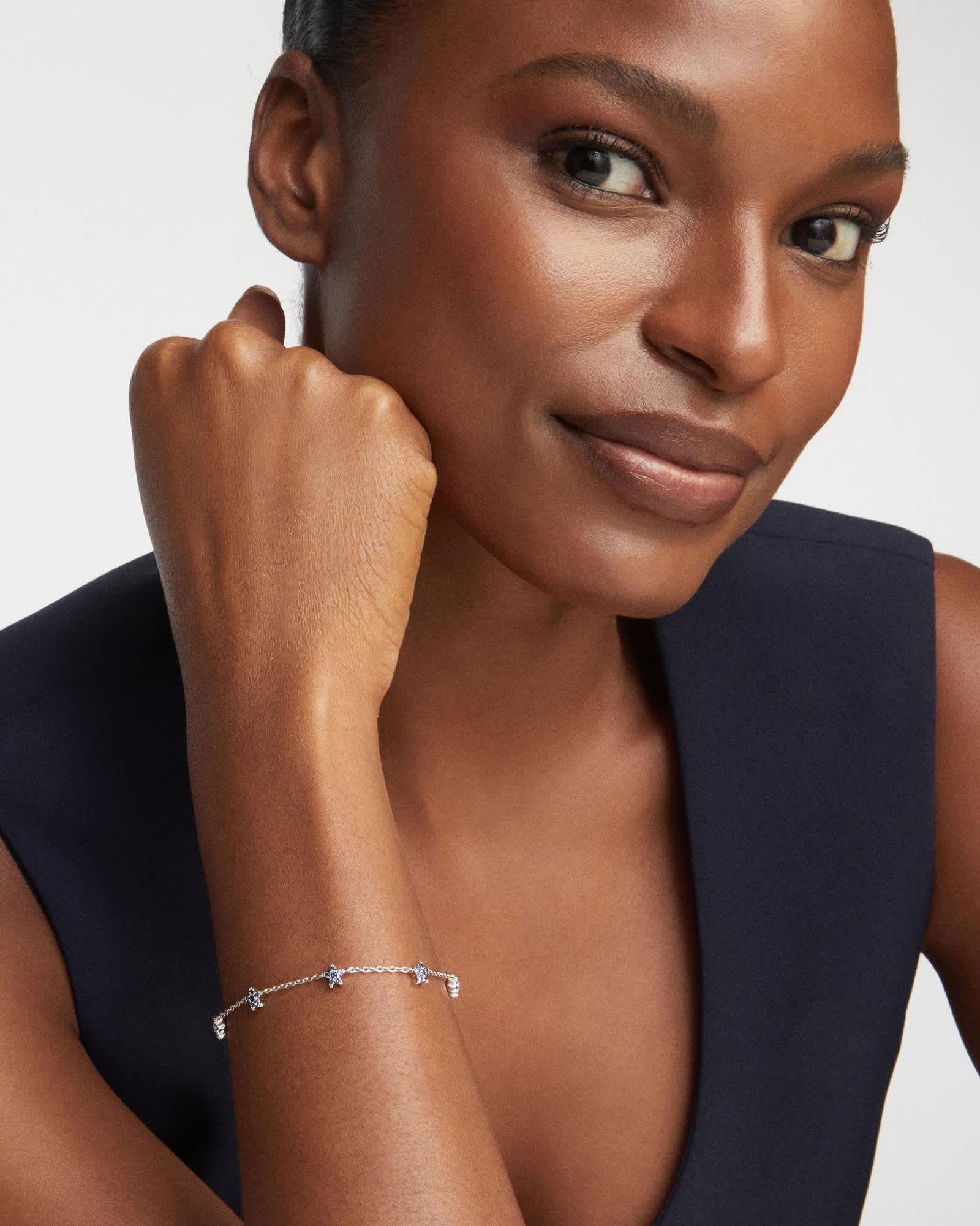 Elisa Silver Pave Star Short Pendant Necklace Product Image