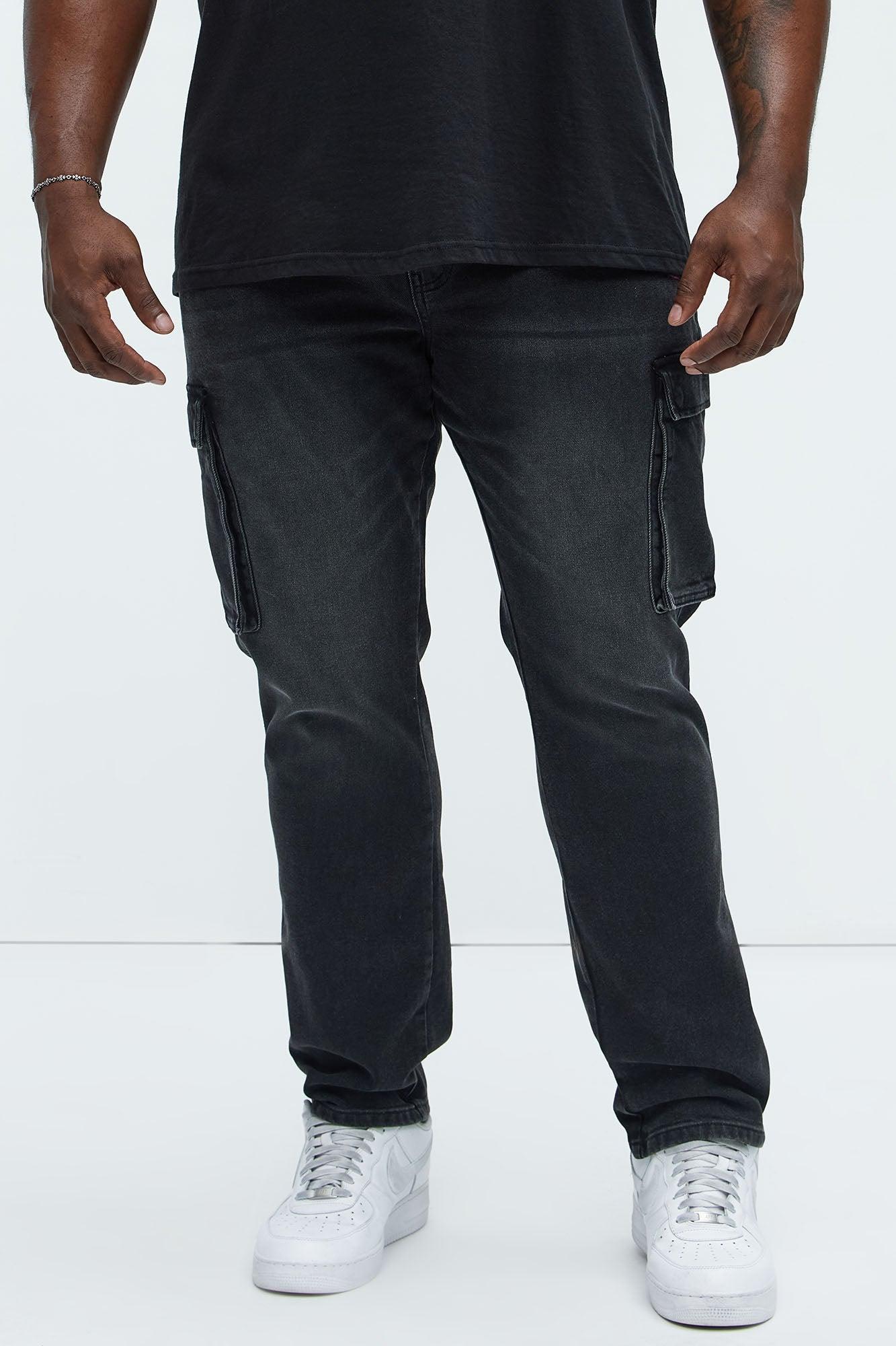 Classic Slim Cargo Jeans - Black Wash Product Image