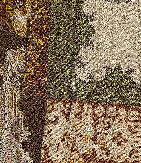 Talisman Freedom Paisley Gardens Crepe Elastic Tie Waist Wide Leg Coordinating Pants Product Image