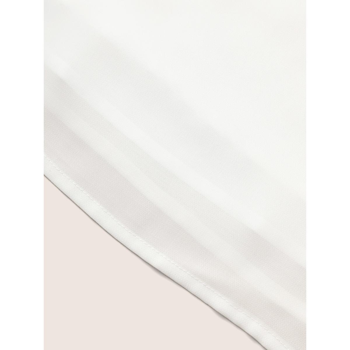 Plus Size White V Neck Contrast Webbing Dolman Sleeve Blouse Women Elegant Half Sleeve V-neck Everyday Blouses BloomChic 30/6X Product Image