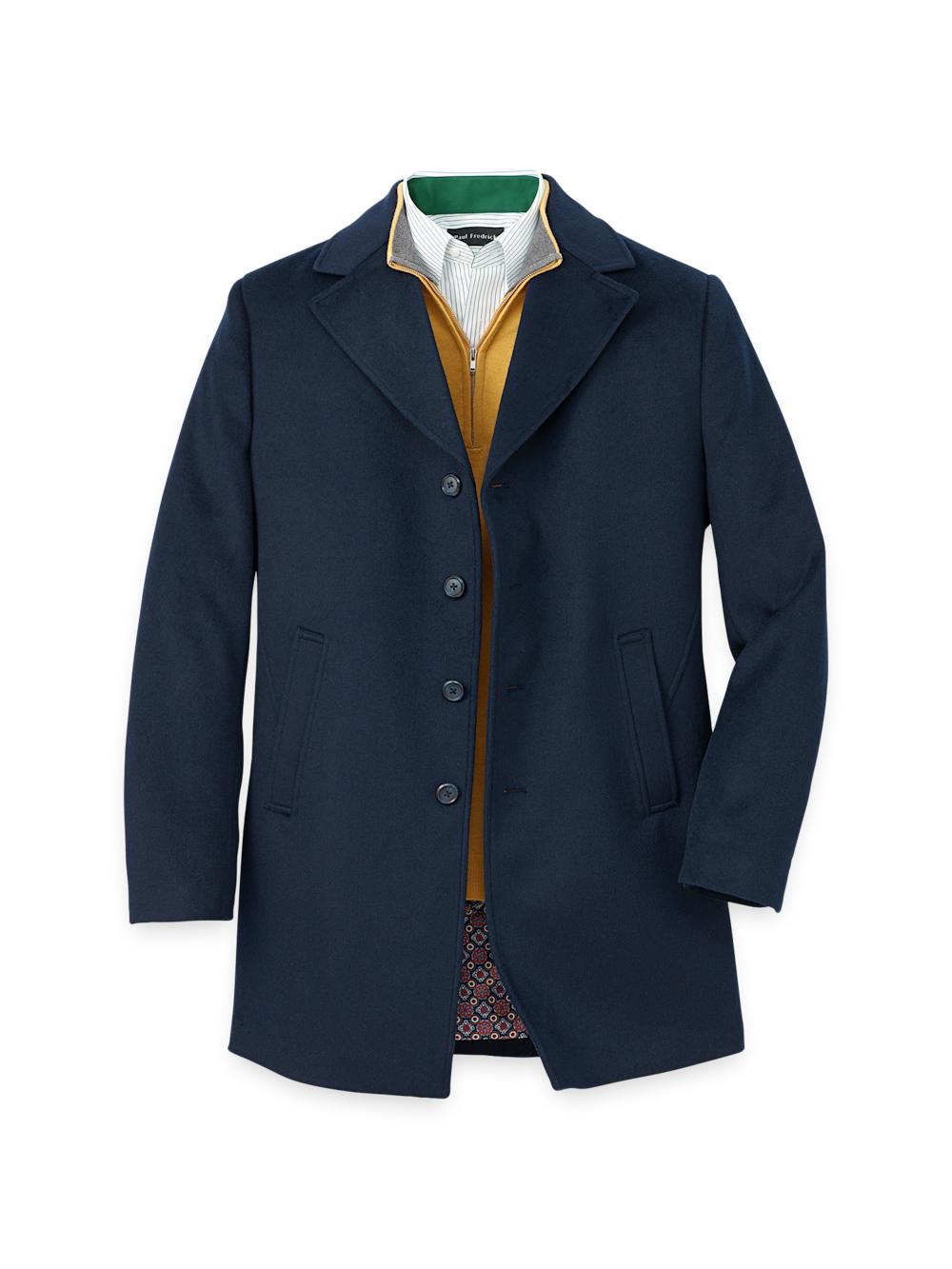 Wool Blend Topcoat - Navy Product Image