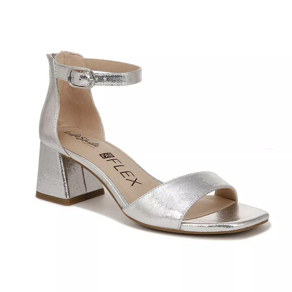 LifeStride Cassidy Women's Ankle Strap Heels, Size: 8 Wide, Silver Product Image