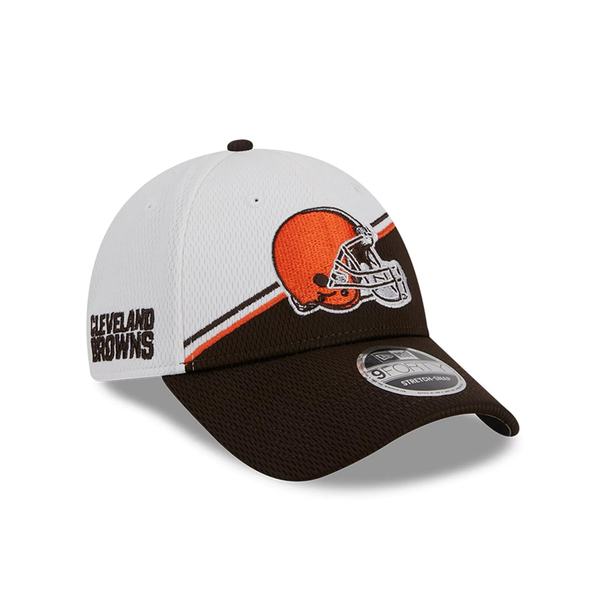 Men's New Era  White/Brown Cleveland Browns 2023 Sideline 9FORTY Adjustable Hat Product Image