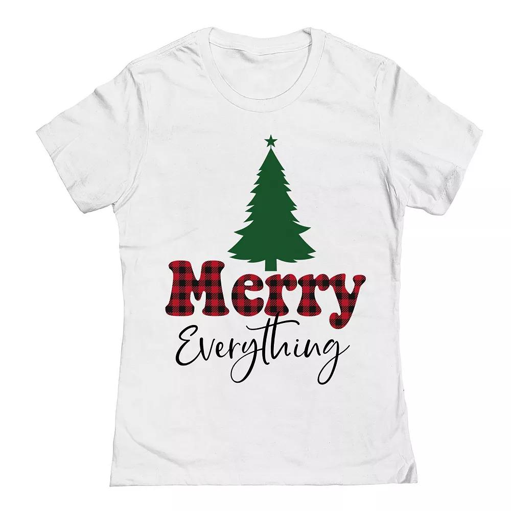 Junior's Christmas Merry Everything Graphic Tee, Women's,  Product Image
