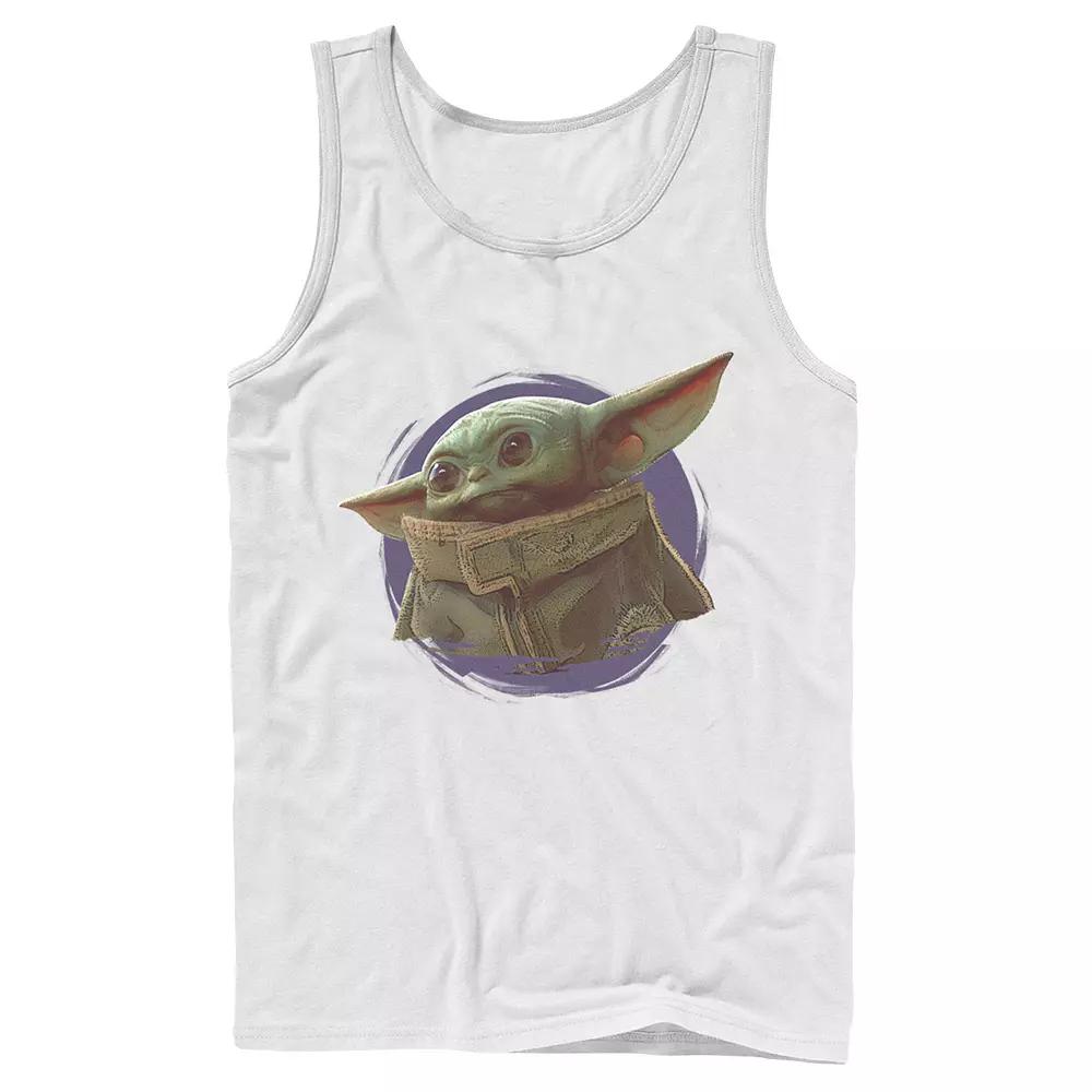 Men's Star Wars The Mandalorian The Child Purple Smoke Tank Top,  Product Image