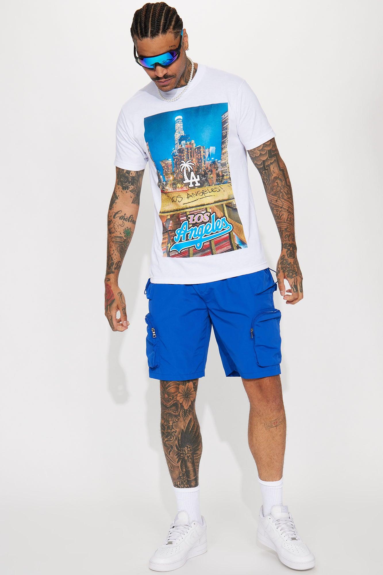 All This And That Nylon Cargo Shorts - Royal Product Image