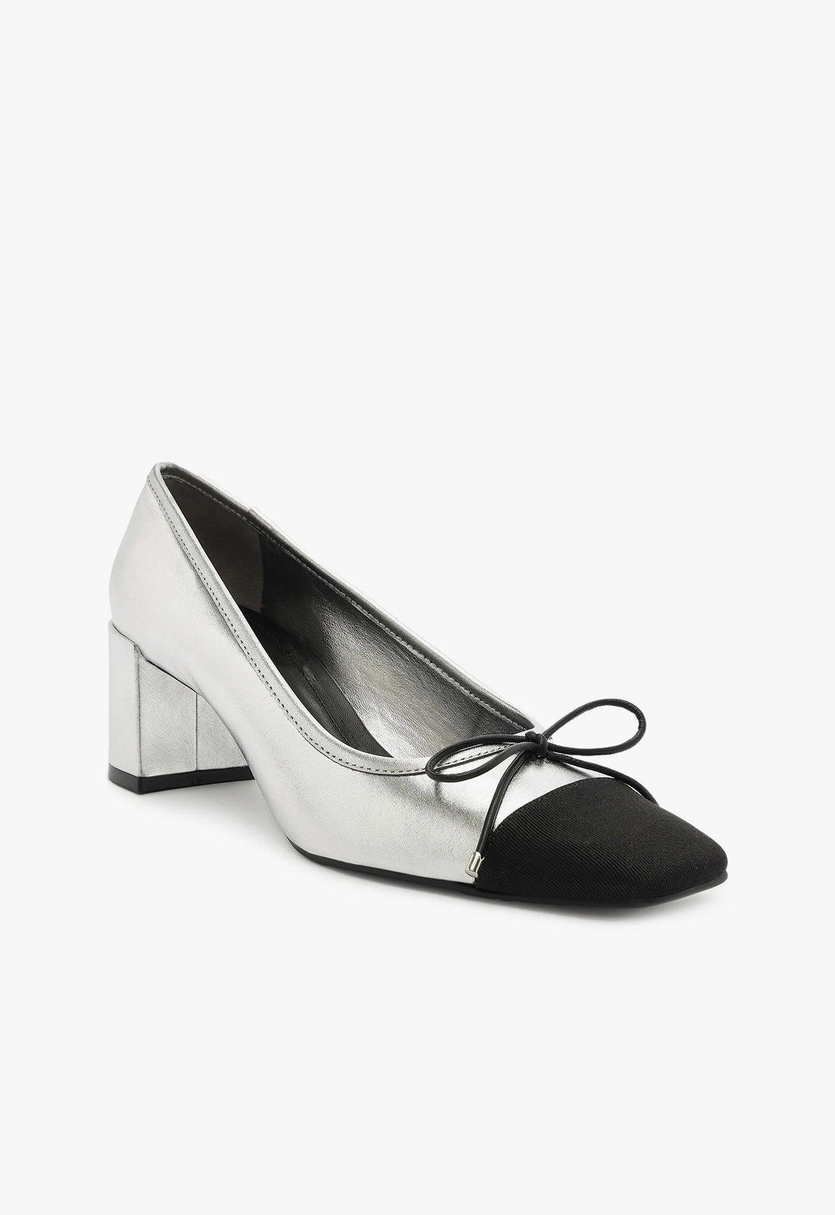 Arissa Block Metallic Leather Pump Female Product Image