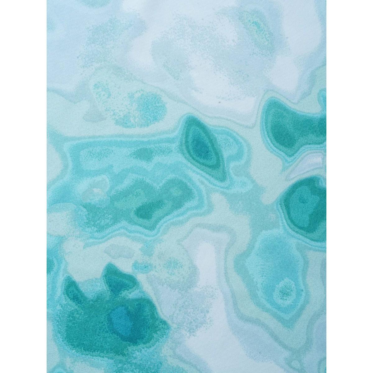 Plus Size Turquoise Synthetic Texture Raglan Sleeve Gathered Blouse Women Elegant Short sleeve V-neck Everyday Blouses BloomChic 10/M Product Image