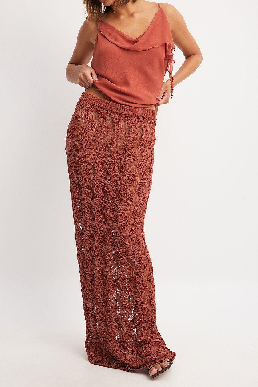 Wavy Crochet Knitted Skirt Product Image