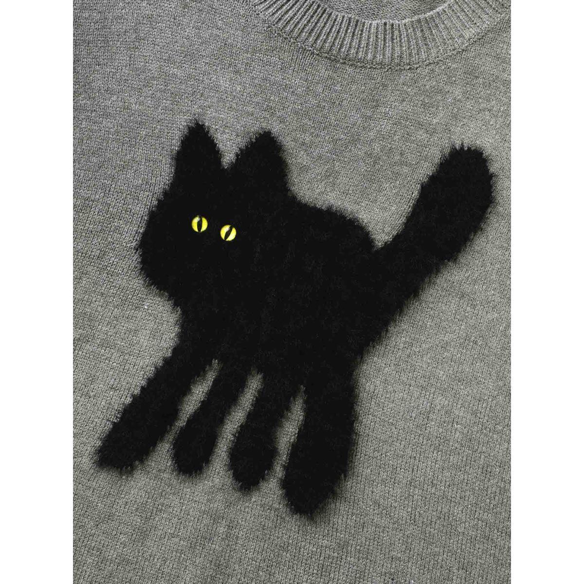 Plus Size Supersoft Essentials Cat Slit Hem Pullover Mediumgray Women Casual Long Sleeve Round Neck Everyday Pullovers BloomChic 30/6X Product Image