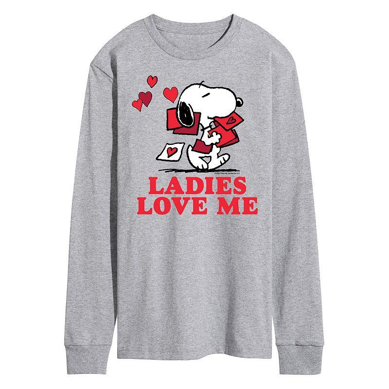 Men's Peanuts Ladies Love Me Long Sleeve Tee,  Product Image