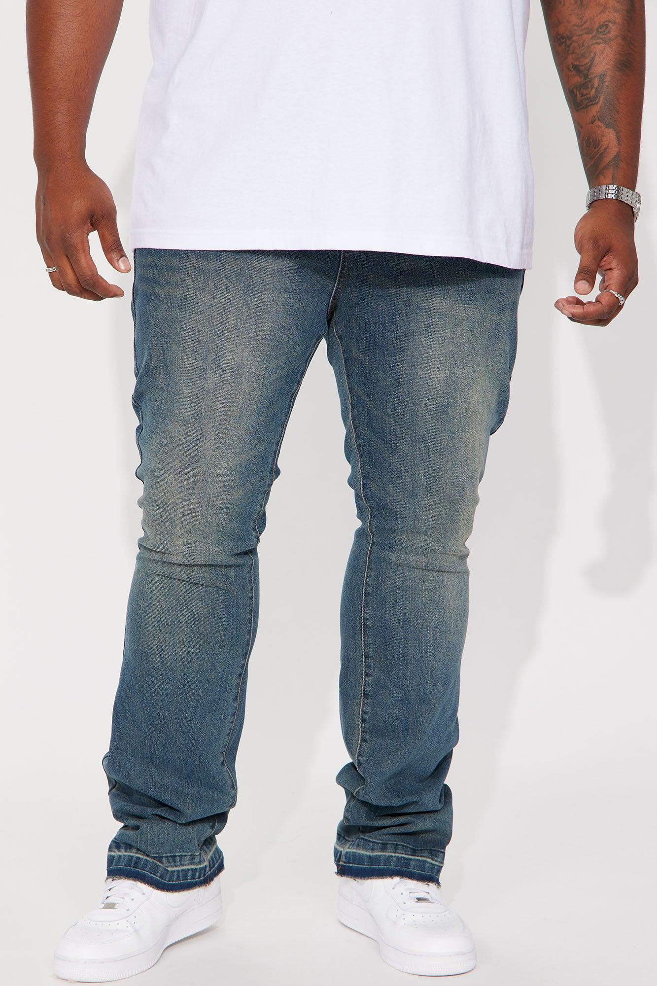 Cornell Stacked Skinny Flare Jeans - Vintage Blue Wash Product Image