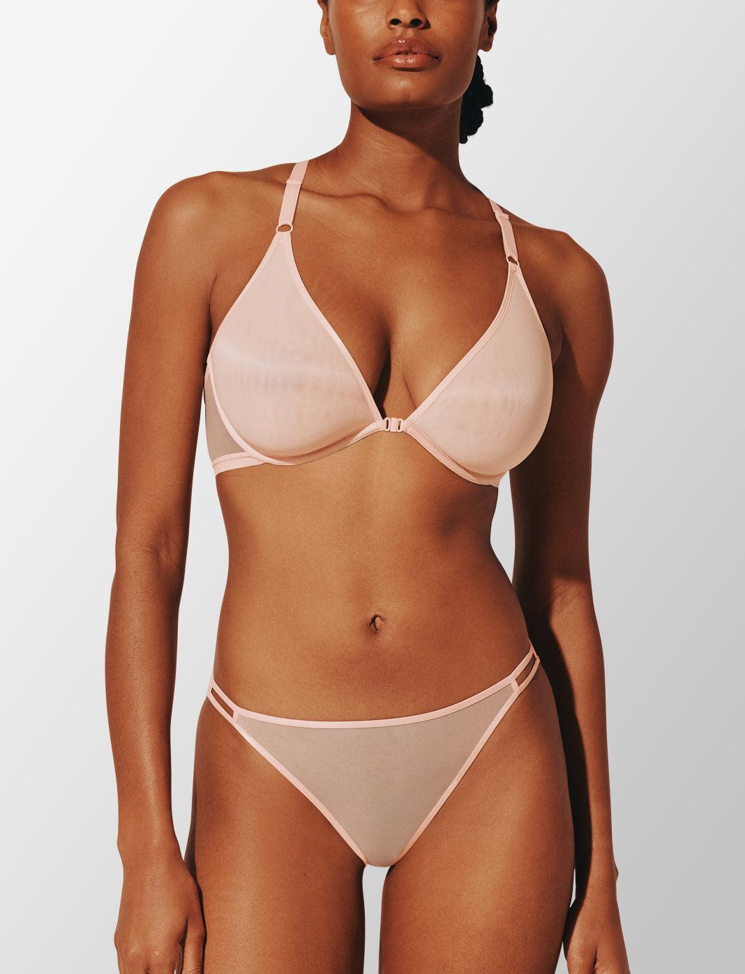 Bare Mesh Front Close Racerback Bra Product Image