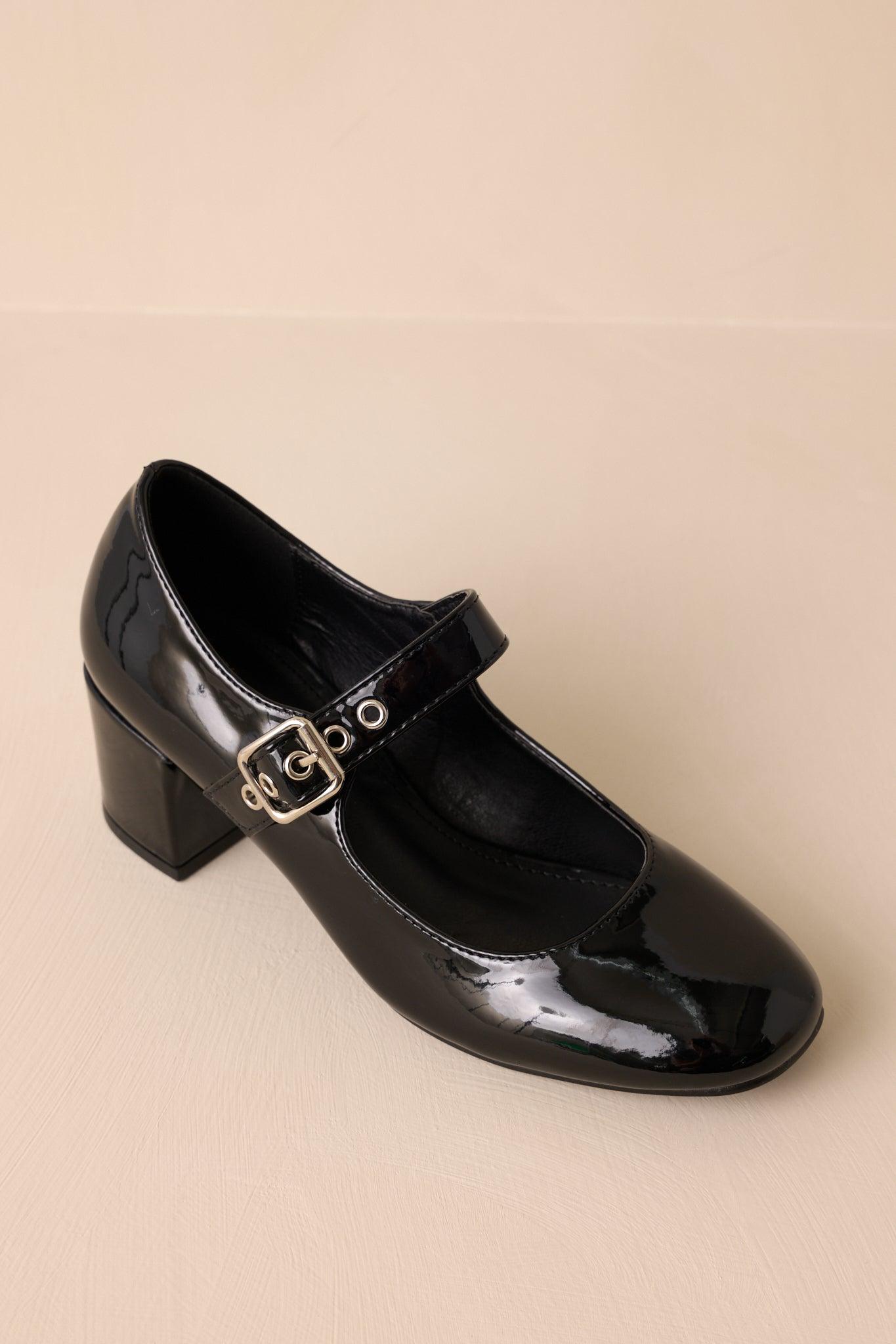 Starry Heights Black Mary Jane Block Heels Product Image