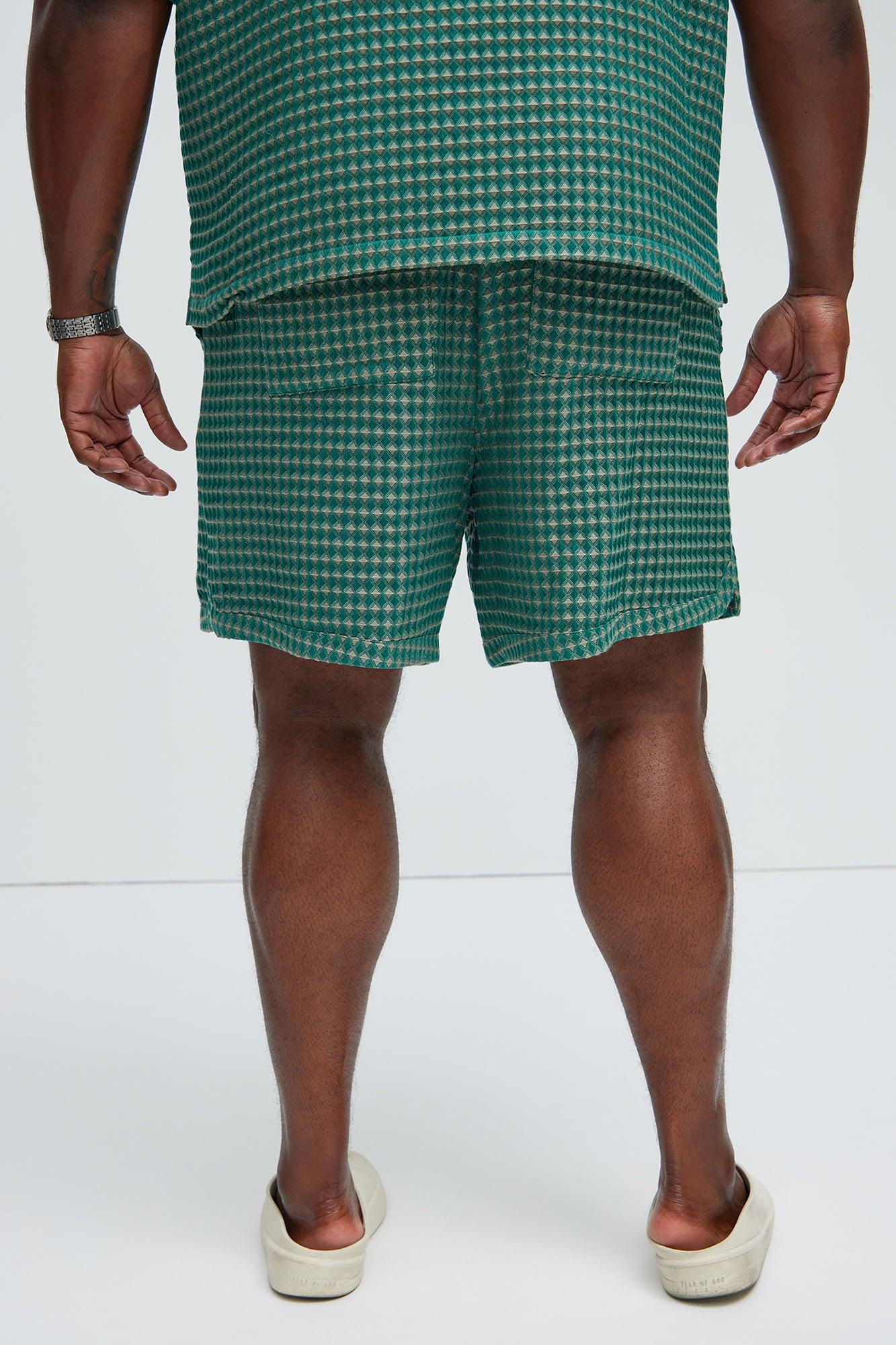 Dimensional Textured Warmup Shorts - Green/combo Product Image