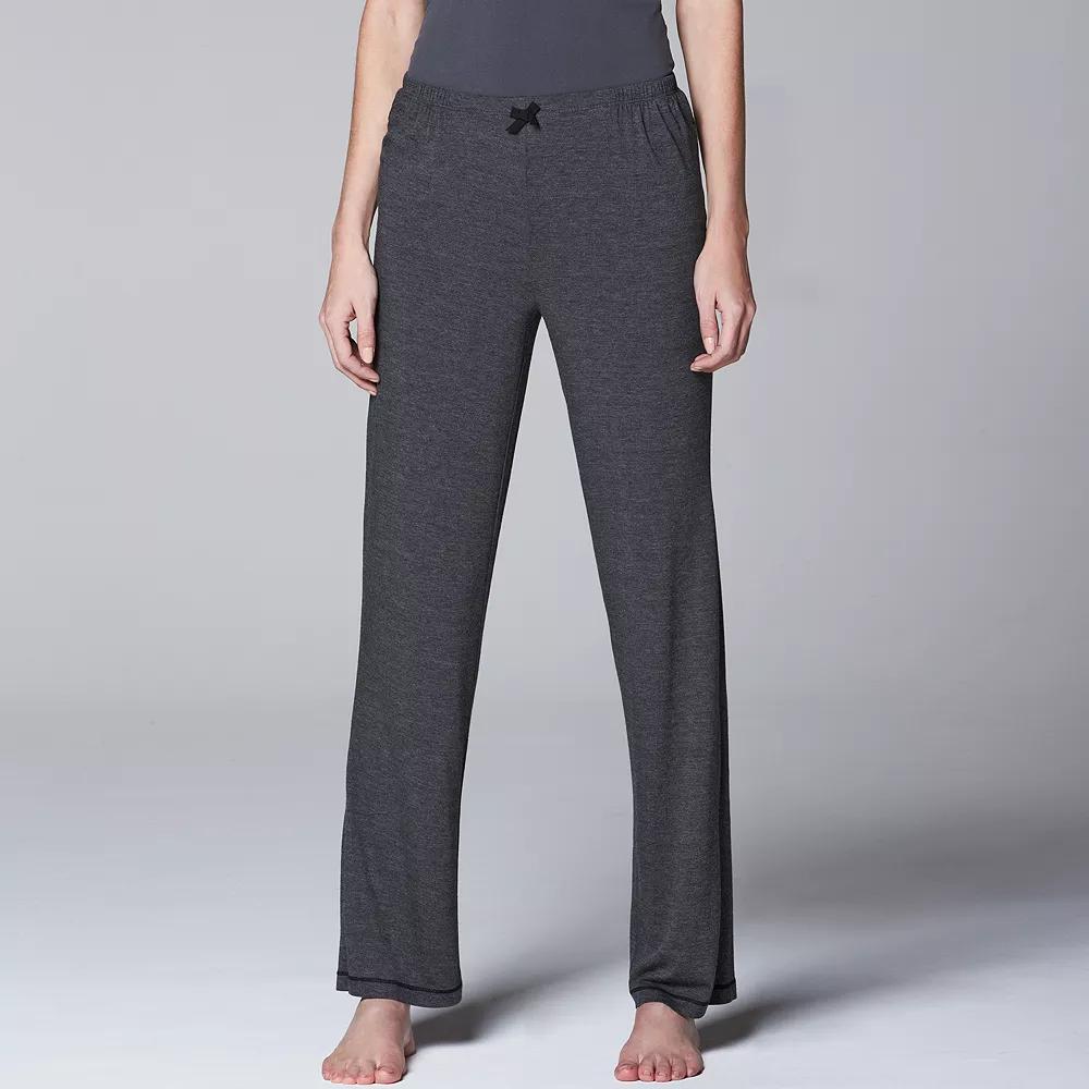 Women's Simply Vera Vera Wang Basic Solid Luxury Pajama Pants,  Product Image