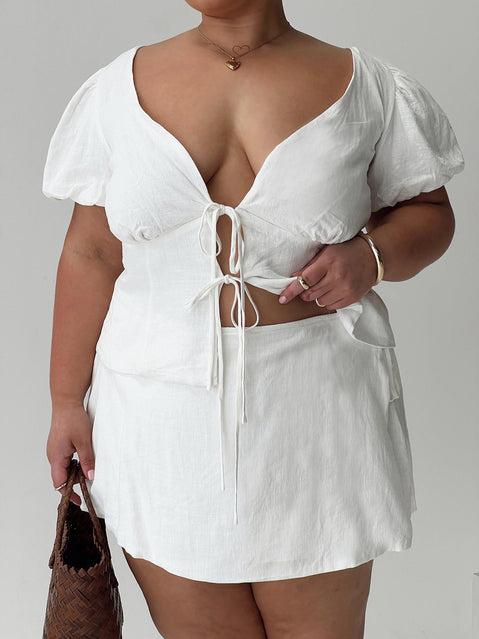 Gulliver Tie Side Mini Skort White Curve Product Image