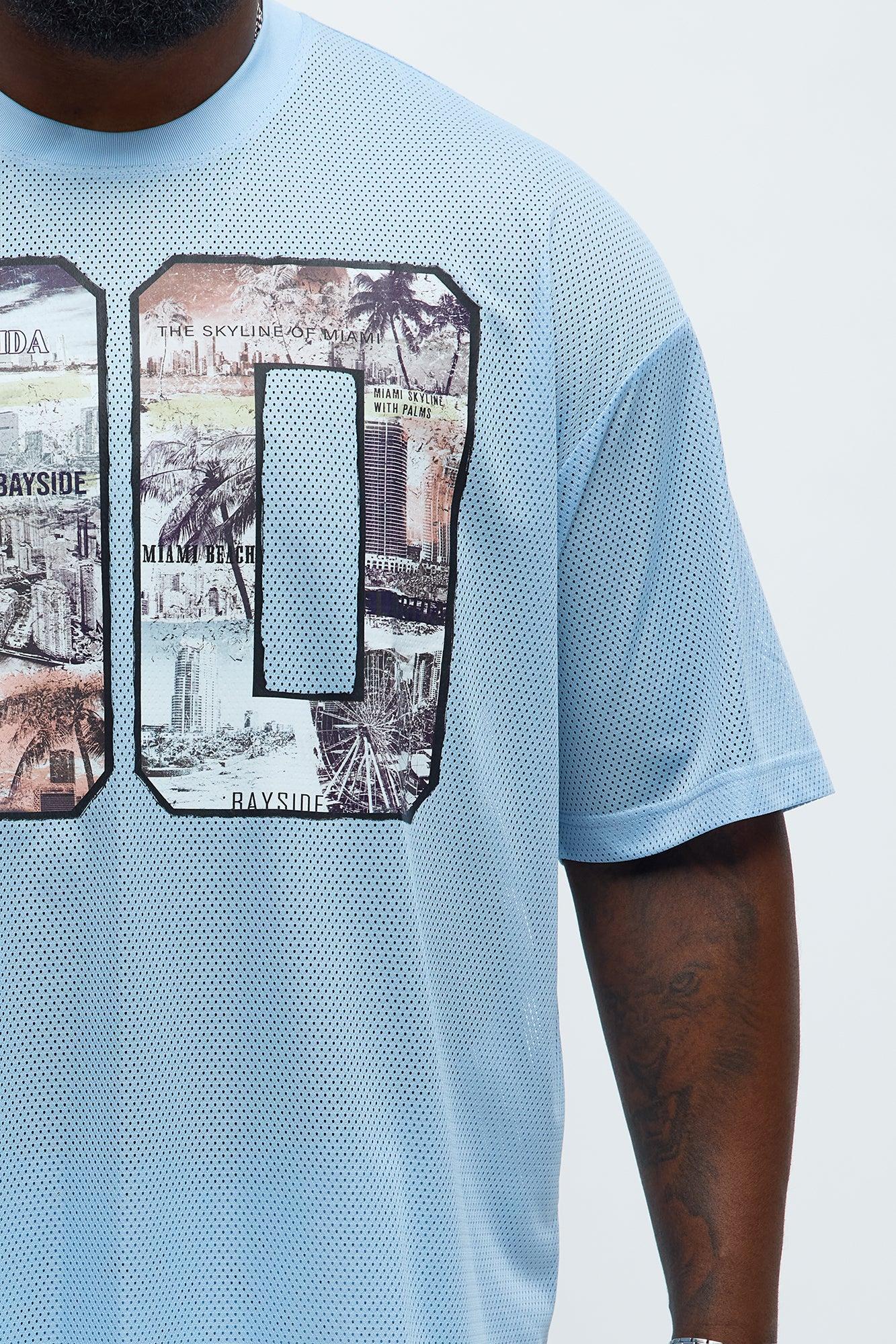 Regular Fit LA To MIA Tshirt - Blue Male Product Image