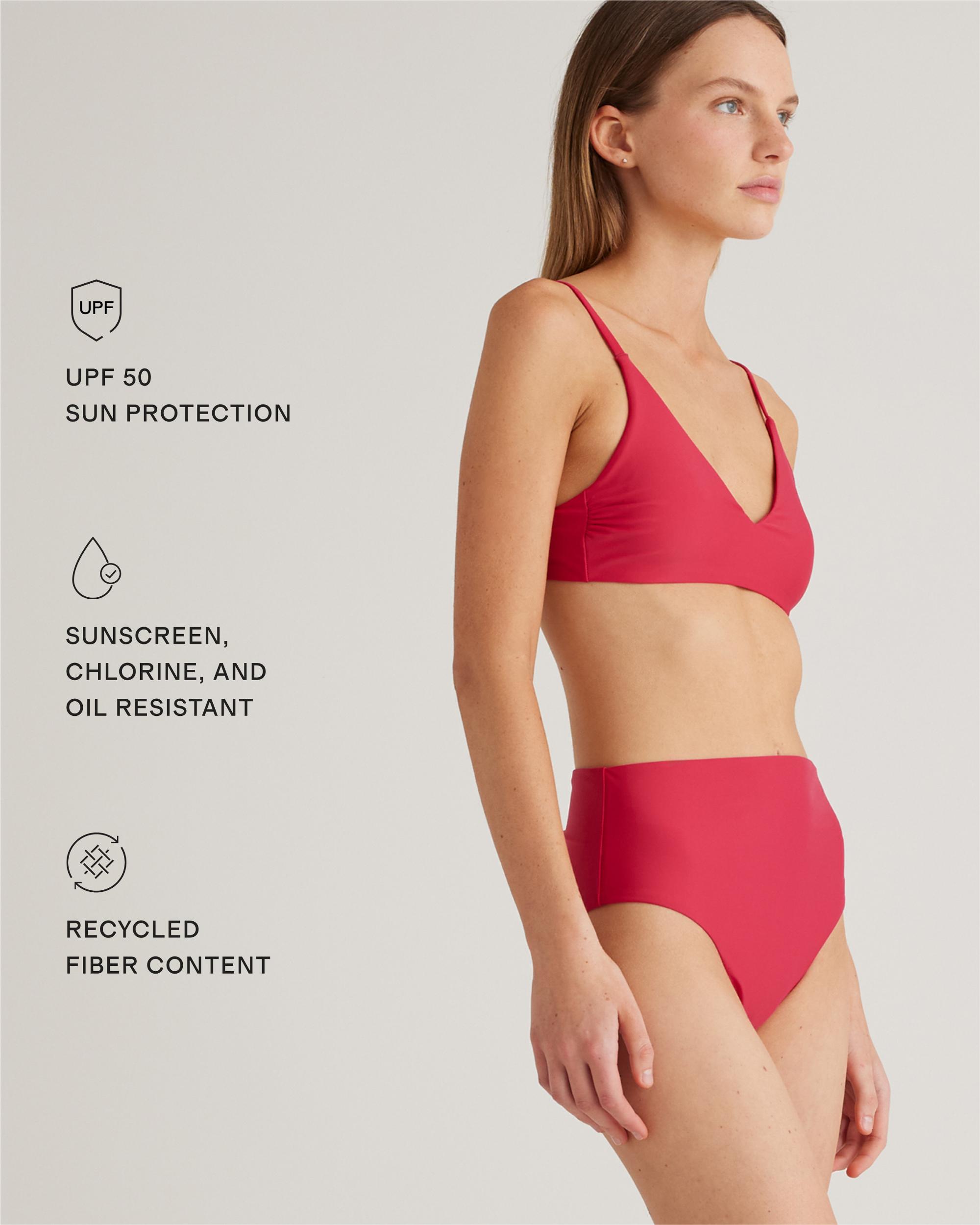 Quince | Women's Italian High-Rise Bikini Bottom 78% Recycled Polyamide, 22% Spandex Product Image