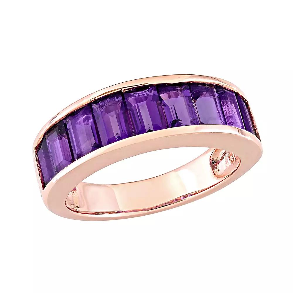 Stella Grace 18k Rose Gold Over Silver Amethyst Anniversary Band, Women's,  Product Image