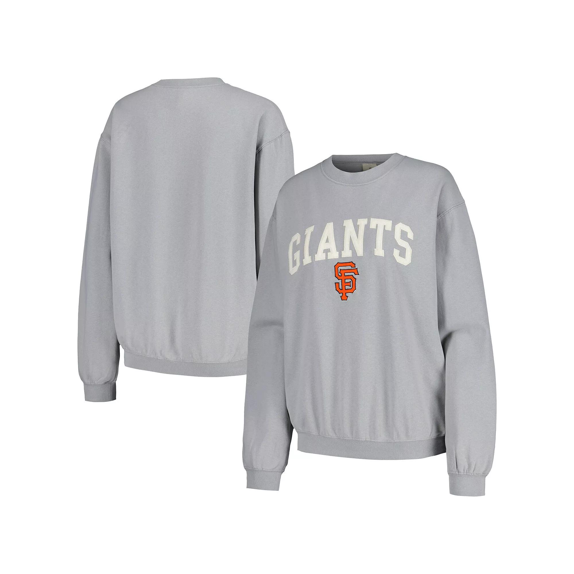 Women's Soft as a Grape Gray San Francisco Giants Pigment Dye Pullover Sweatshirt,  Product Image