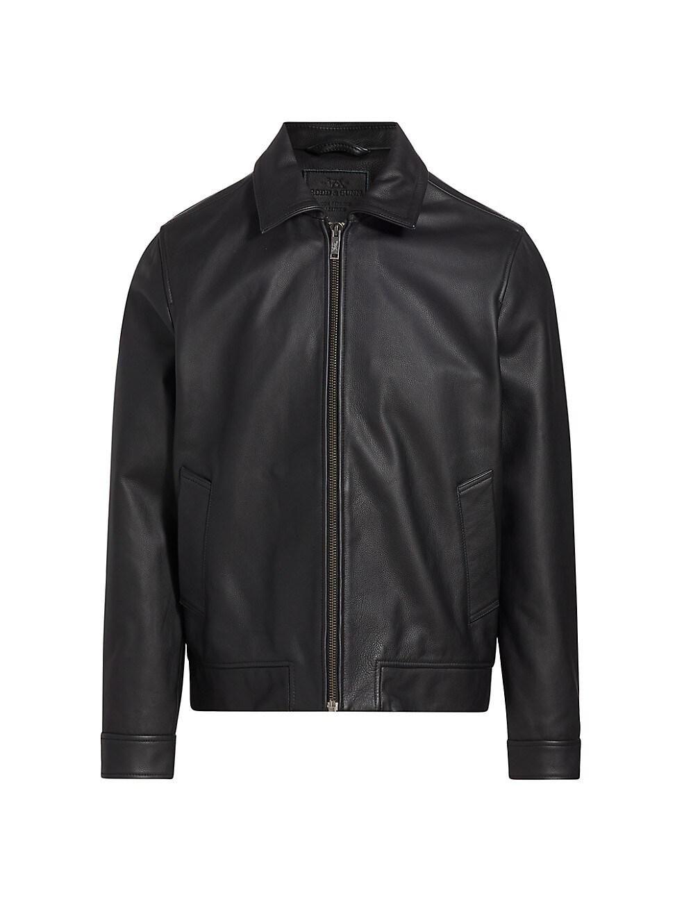 Mens Haymarket Leather Jacket Product Image