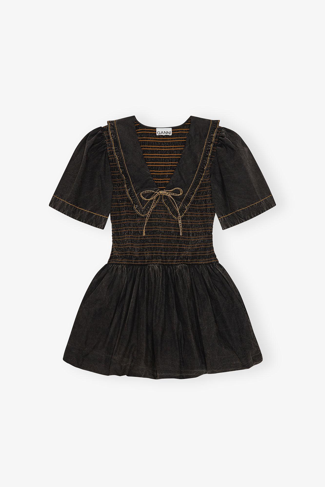 Black Washed Smock Dress Product Image