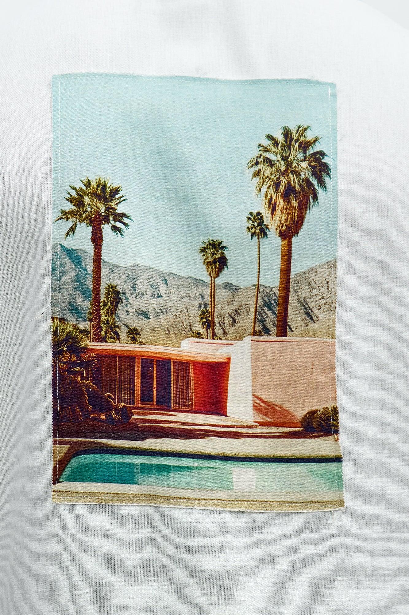 Relaxed Chateau Photoreal Cuban Shirt - White Male Product Image