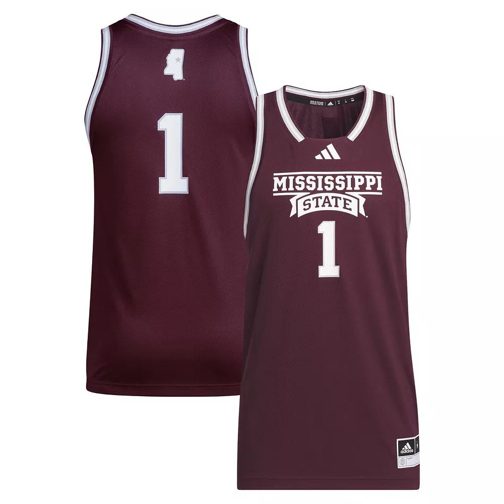 Men's adidas #1 Maroon Mississippi State Bulldogs Swingman Jersey, Size: Large, Mst Red Product Image