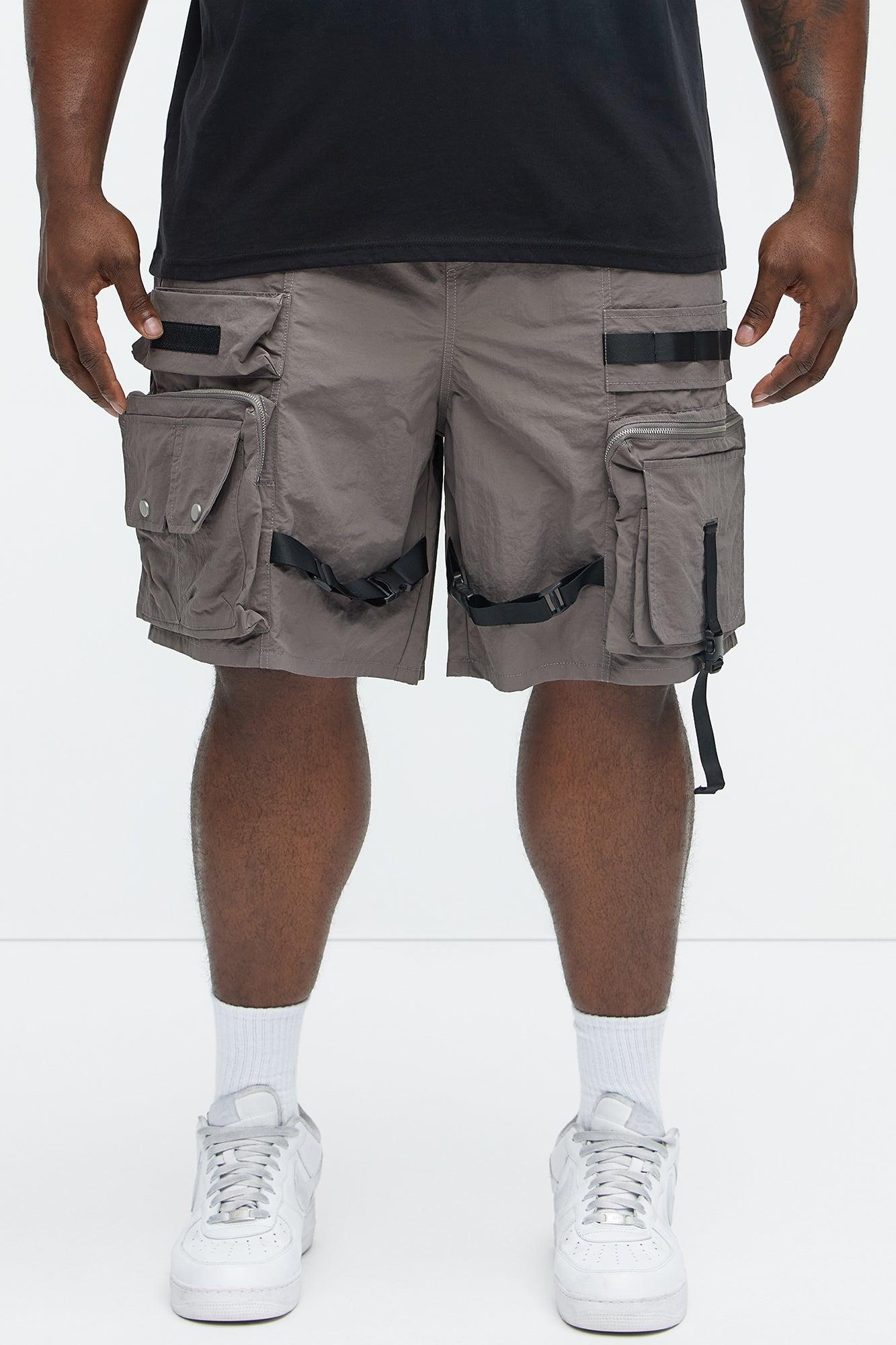 Jaxon Utility Cargo Nylon Shorts - Grey Product Image
