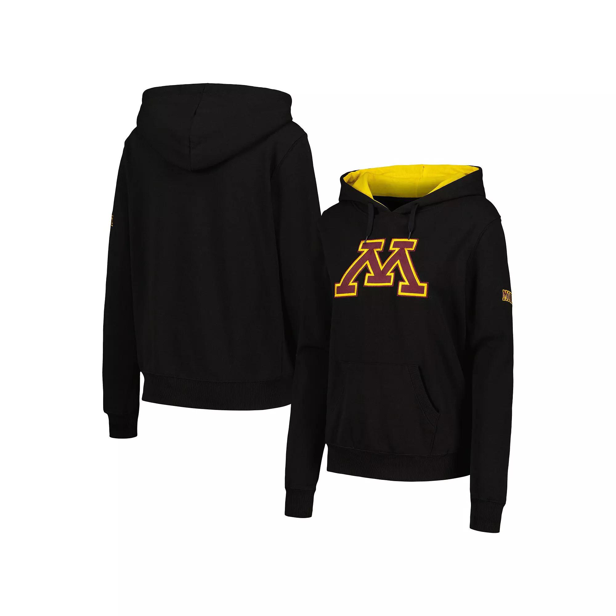 Women's Colosseum Black Minnesota Golden Gophers Big Logo Pullover Hoodie,  Product Image