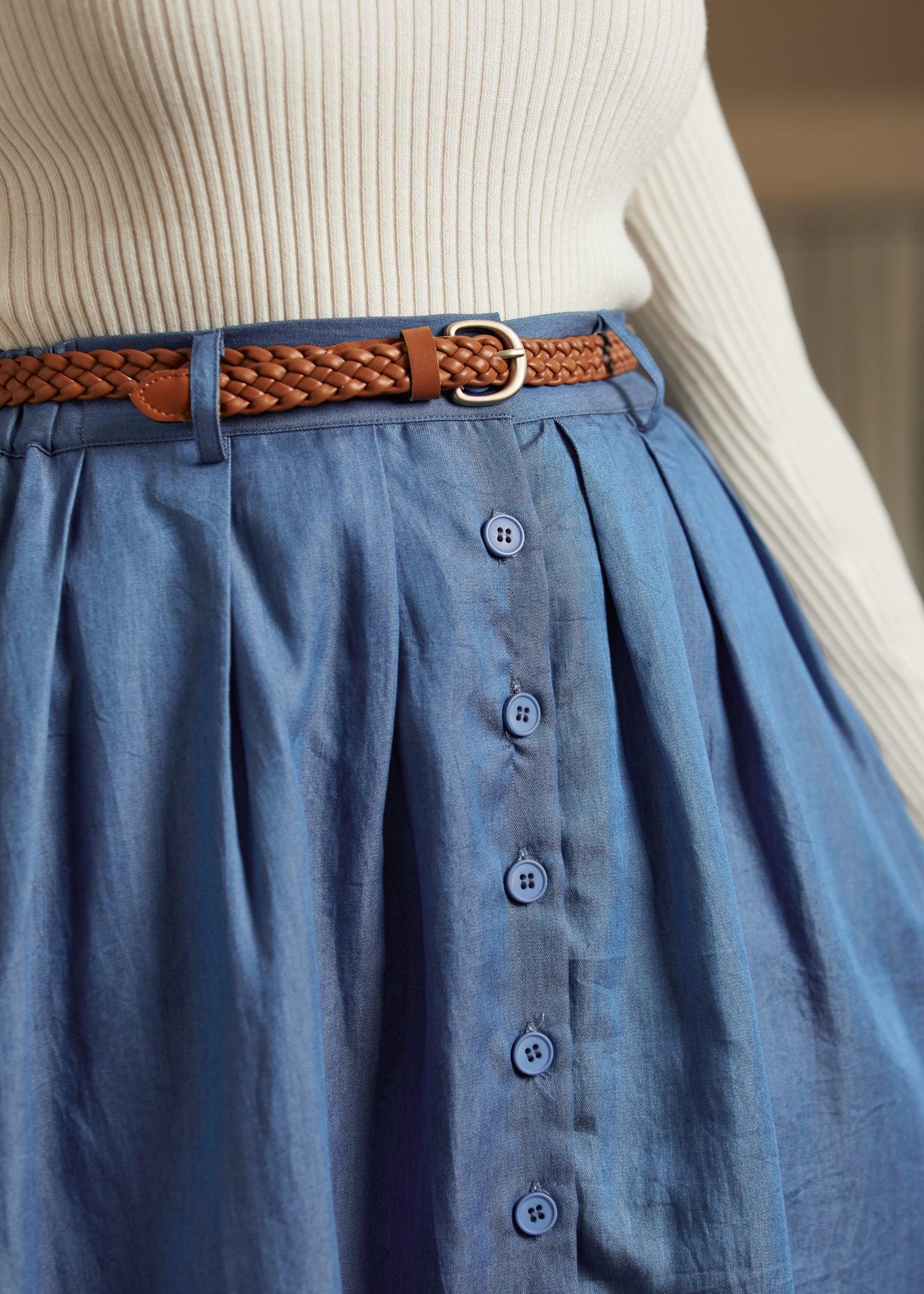 Bookstore's Best Chambray A-Line Skirt (Final Sale) Product Image