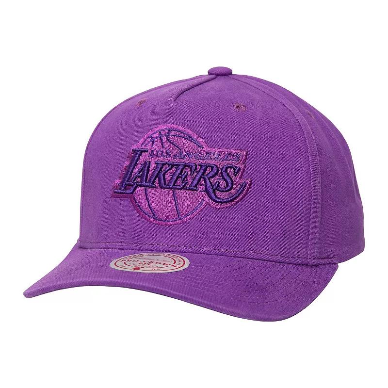 Men's Mitchell & Ness Purple Los Angeles Lakers Washed Out Tonal Logo Snapback Hat Product Image