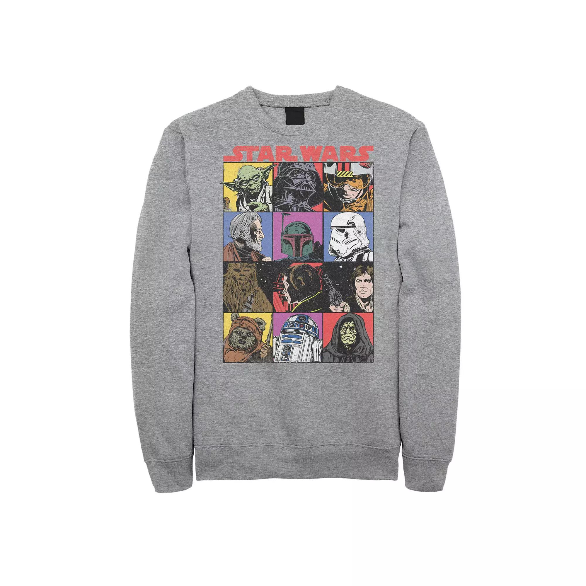 Big & Tall Star Wars Comic Strip Cartoon Group Sweatshirt, Men's,  Product Image